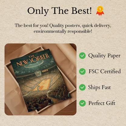 Packed Basketball Arena New Yorker Poster