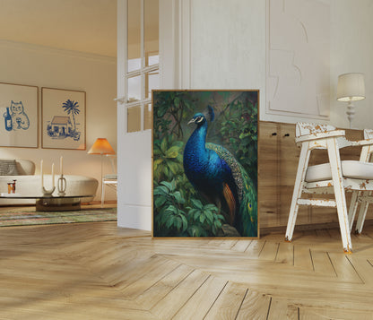 Majestic Blue Peacock Poster