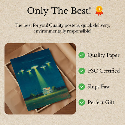 Midnight UFO Invasion Poster