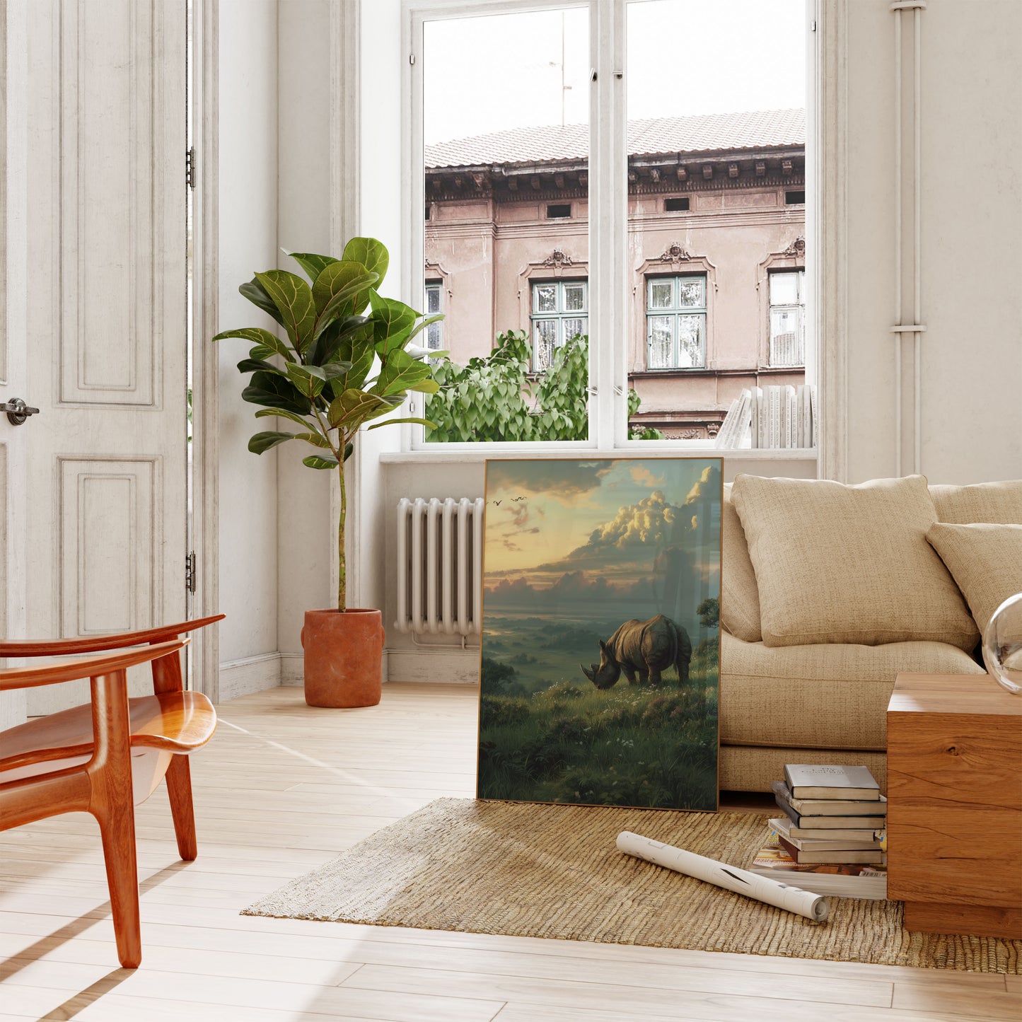 Majestic Rhino Wilderness Poster