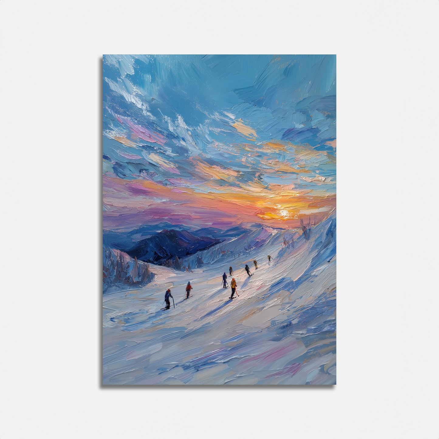 Alpine Sunset Ski Poster