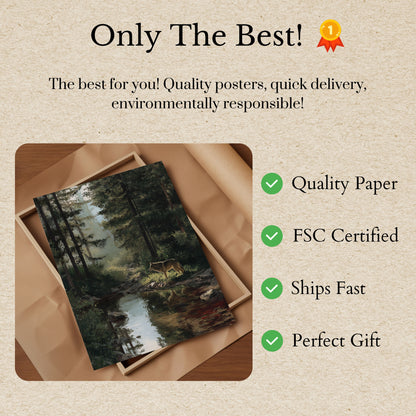 Lone Wolf Forest Stream Poster