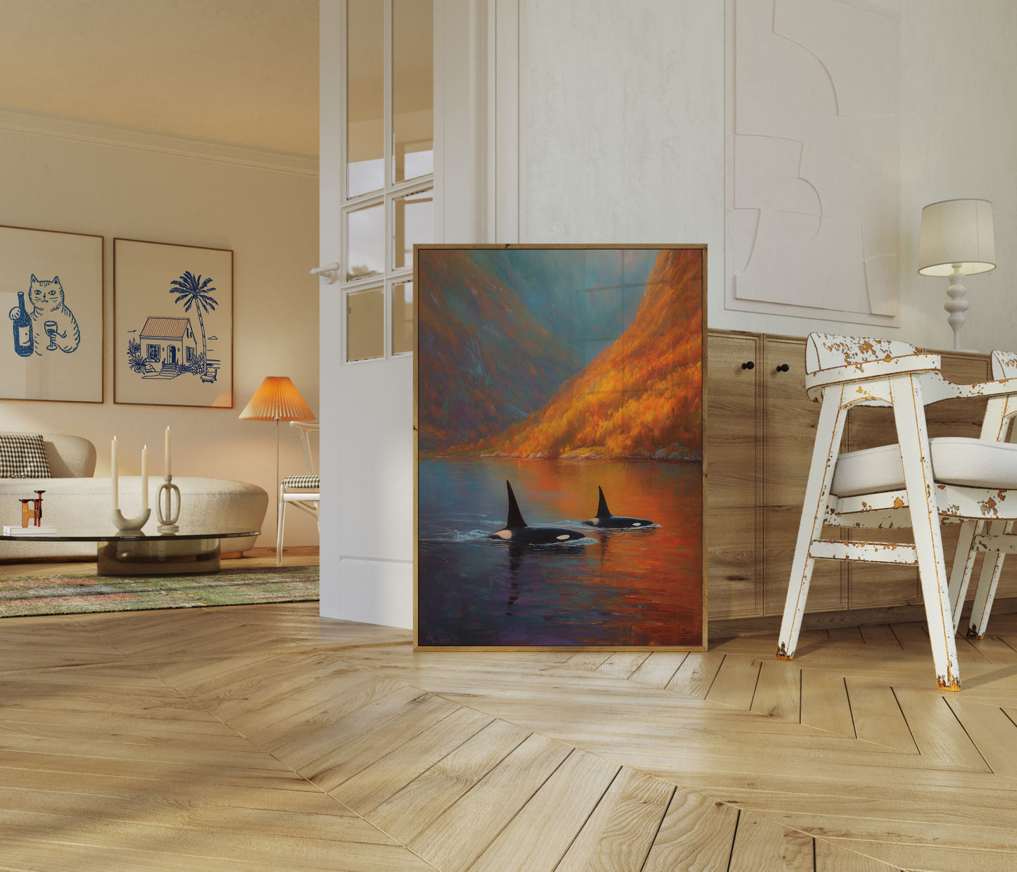 Orcas in Autumn Canyon Poster