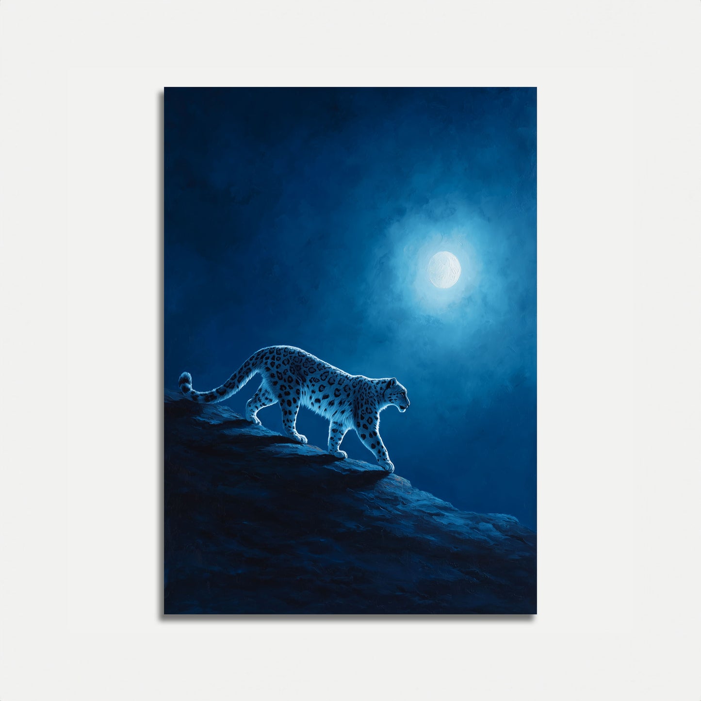Sneeuwluipaard Maanlicht Poster