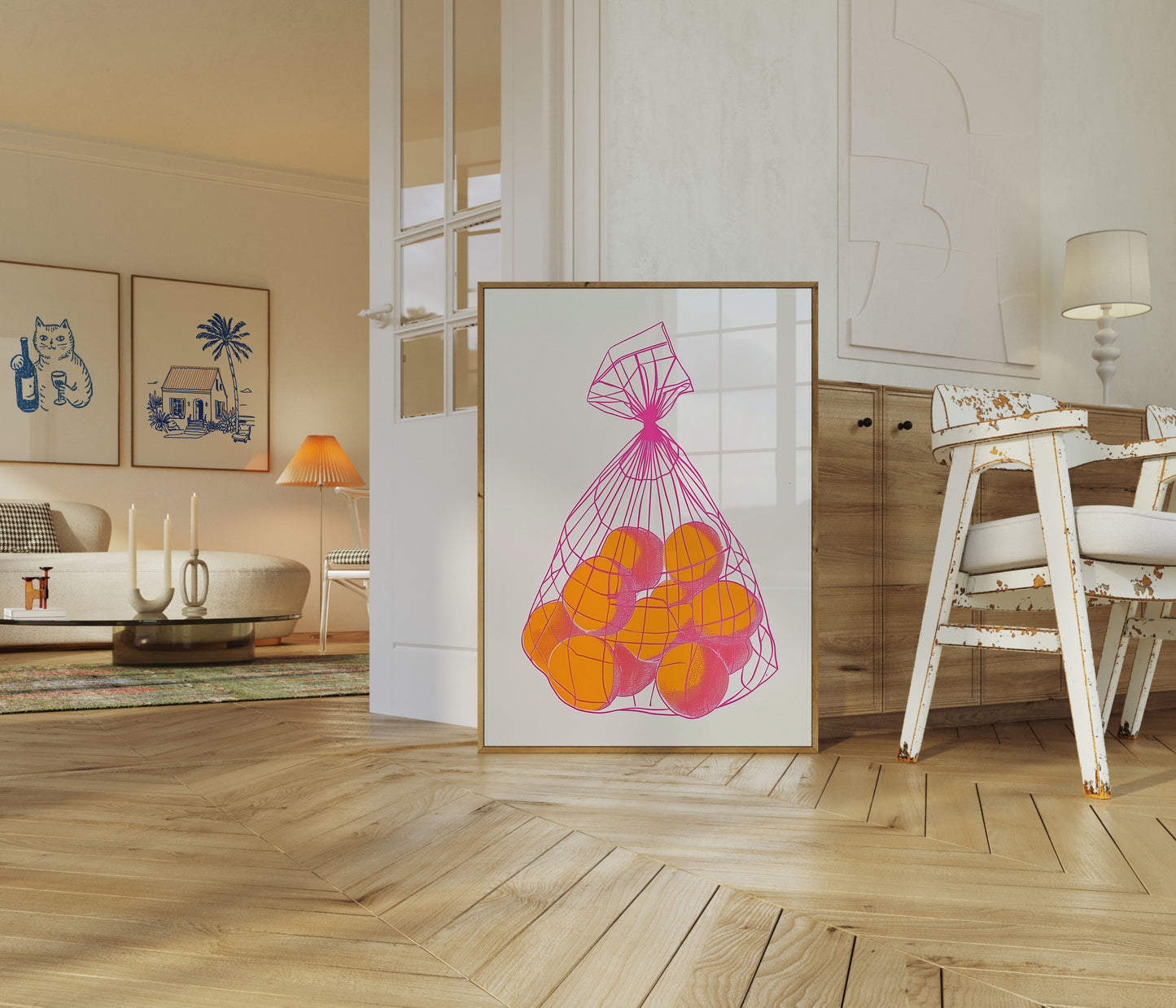 Citrus Catch Modern Art Poster