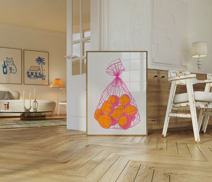 Citrus Catch Modern Art Poster