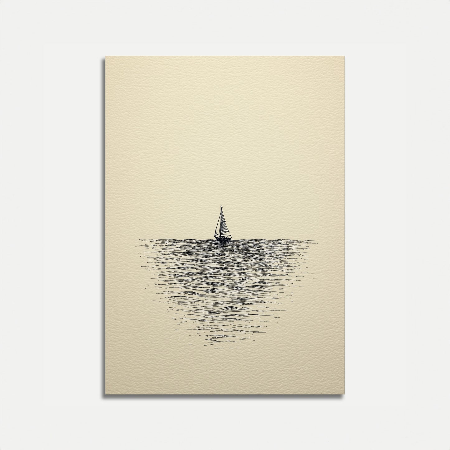 Eenzame Zeilboot op het Water Poster