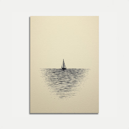 Eenzame Zeilboot op het Water Poster
