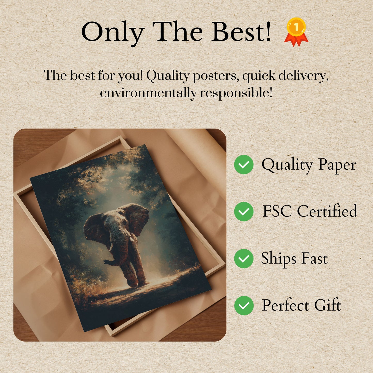 Majestic Elephant Forest Journey Poster