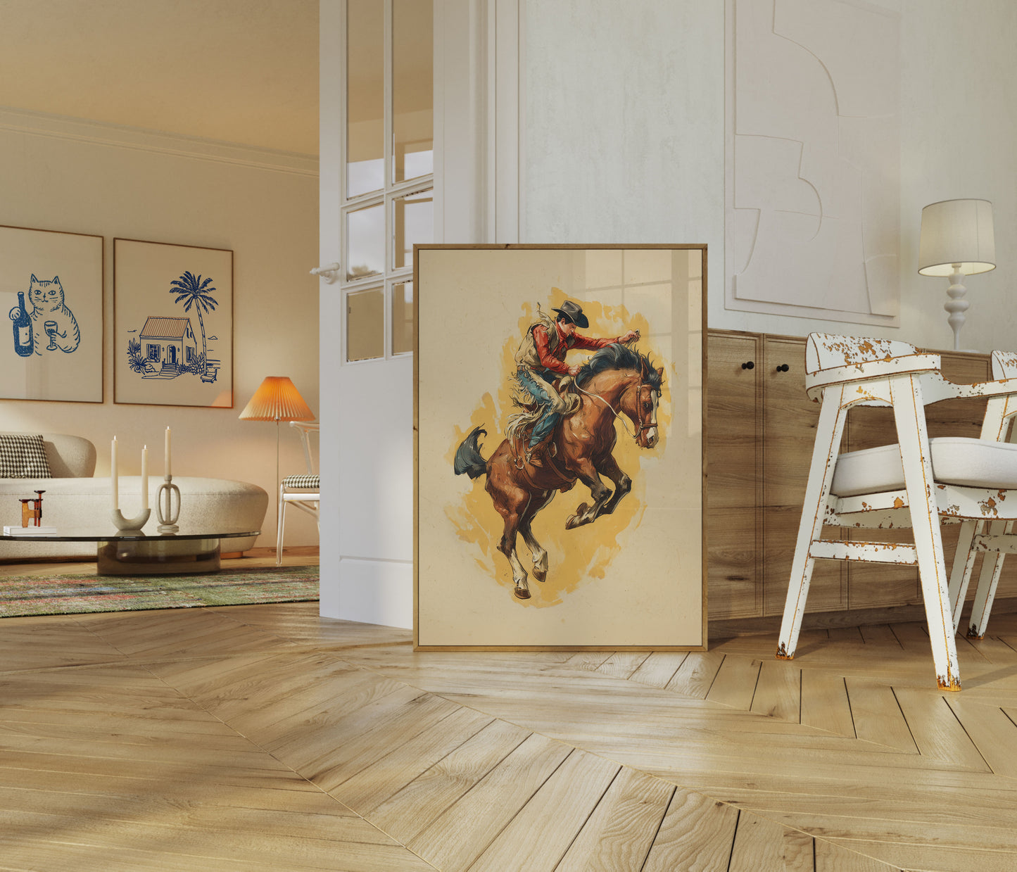 Pôster de Rodeio de Cavalo Selvagem Bronco