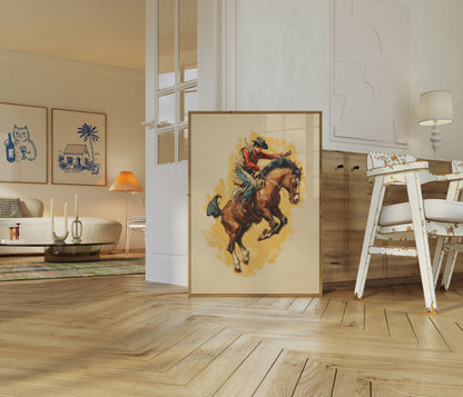 Pôster de Rodeio de Cavalo Selvagem Bronco