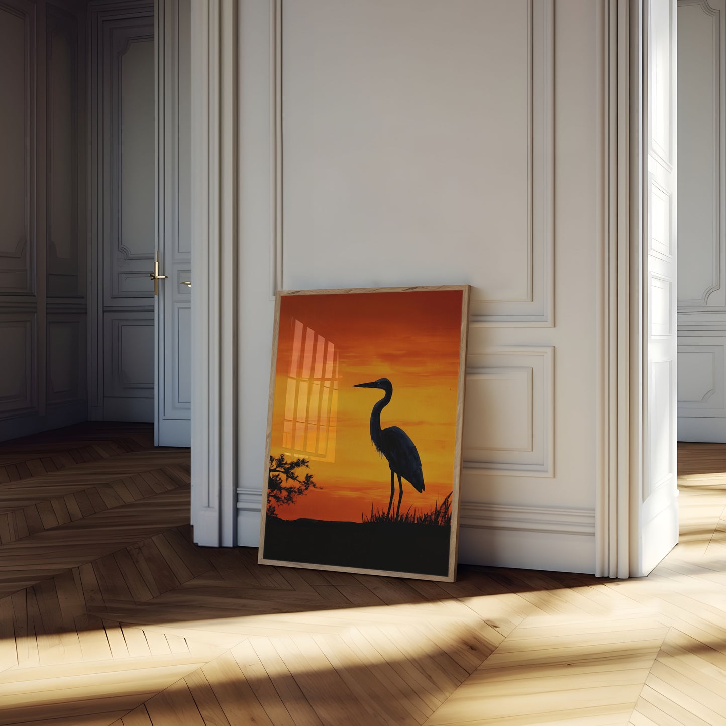Great Blue Heron Sunset Poster