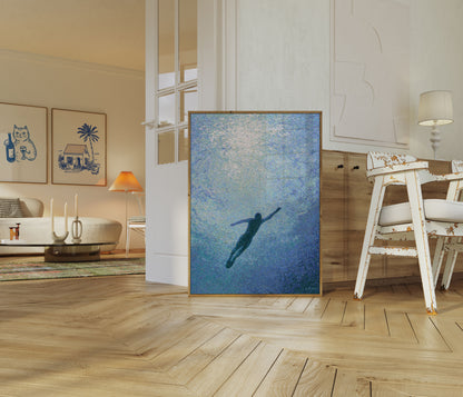 Freediver in the Ocean Poster