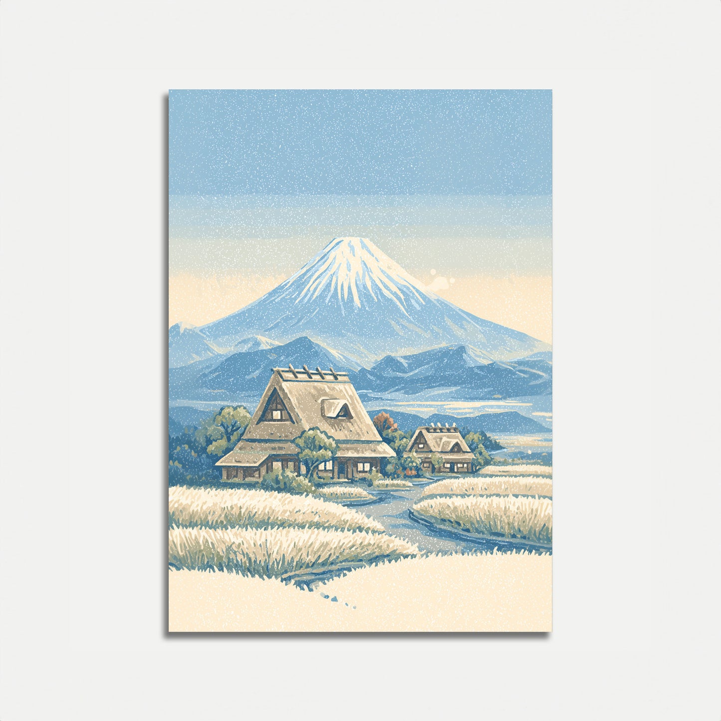 Mount Fuji Vinterby Plakat