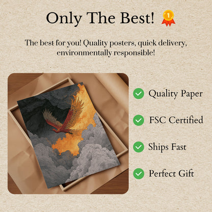 Phoenix Rising From Flames Poster