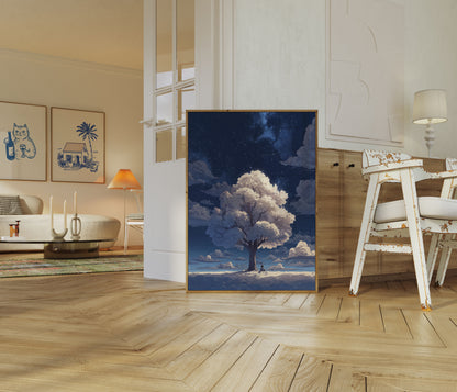 Starlit Solitude Tree Poster