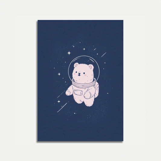 Adorable Space Bear Adventure Poster
