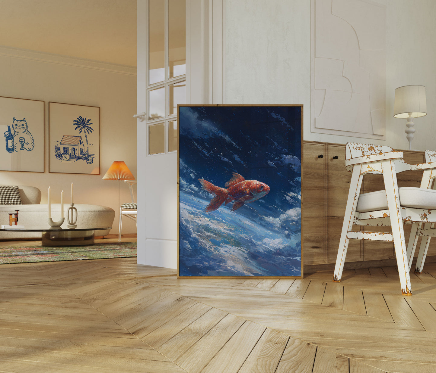 Himmelsk Guldfisk Rejse Plakat