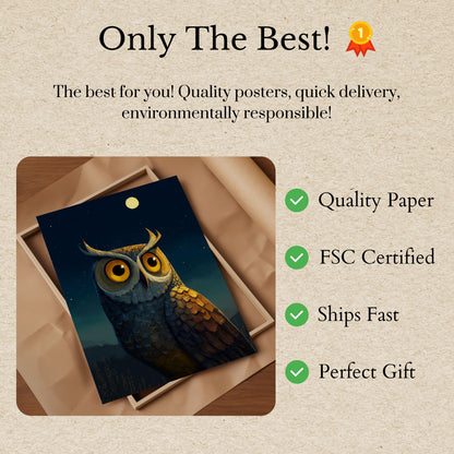 Moonlit Owl Night Poster