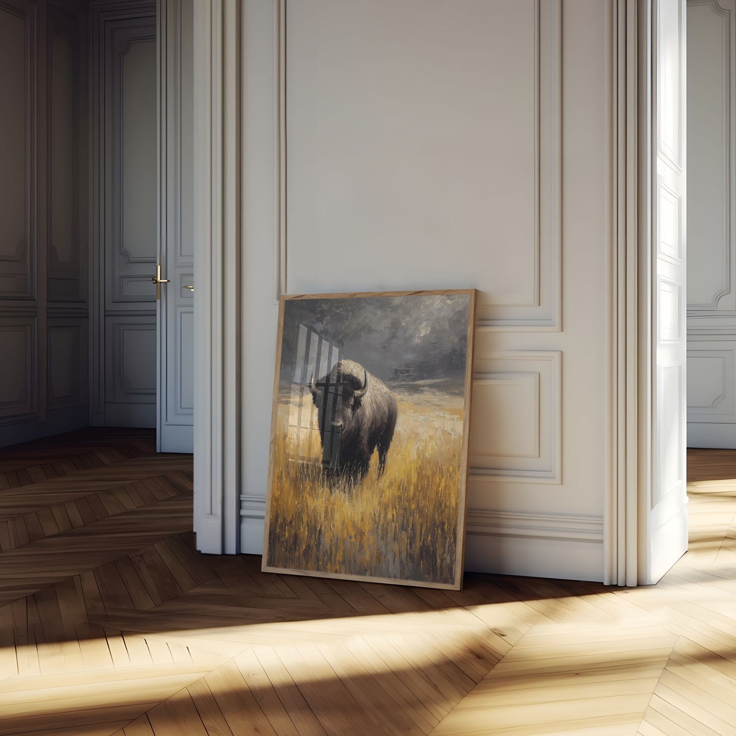 Majestätischer Bison in goldenen Feldern Poster