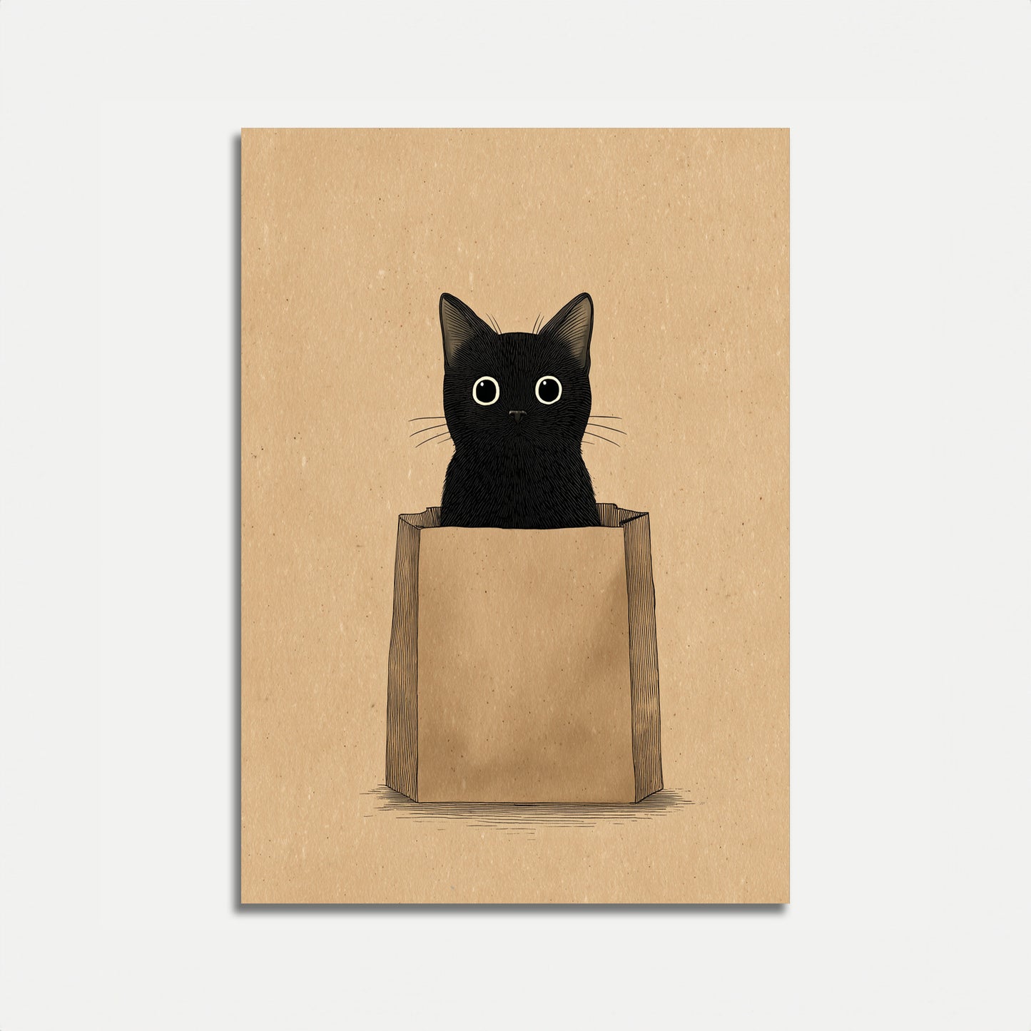 Schwarze Katze in Box-Plakat