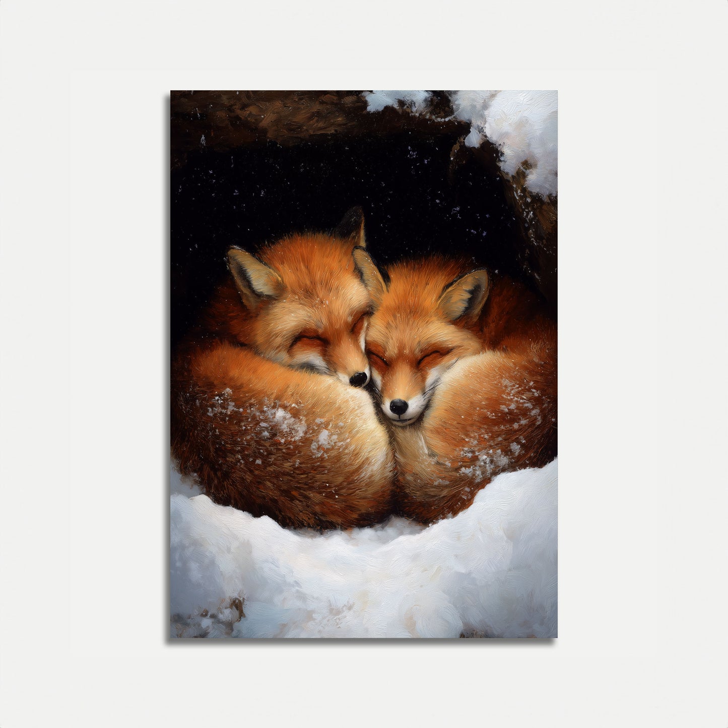 Poster di Volpi che si Coccolan nella Neve
