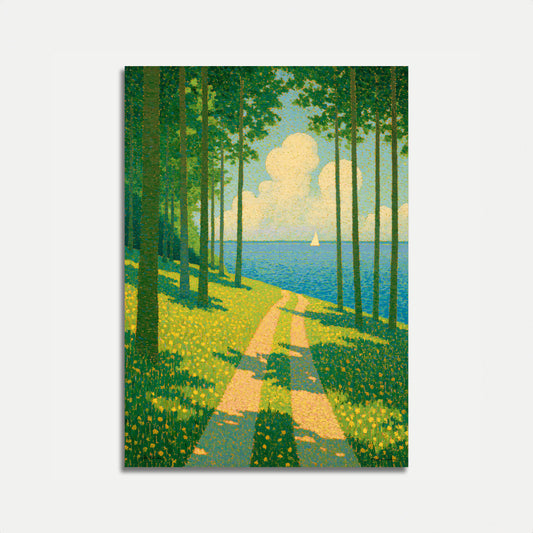Forest Path to Sailboat Poster