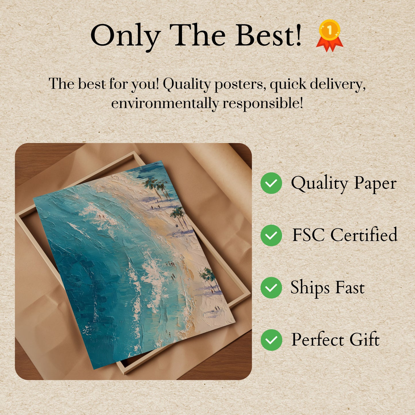 Aerial Beach Paradise Poster