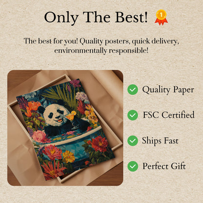 Panda's Tropical Cocktail Poster