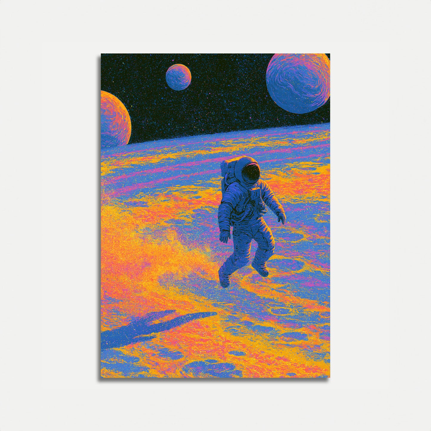 Poster Astronaute sur Planète Colorée