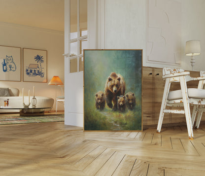 Poster Mamma Orsa e Cuccioli