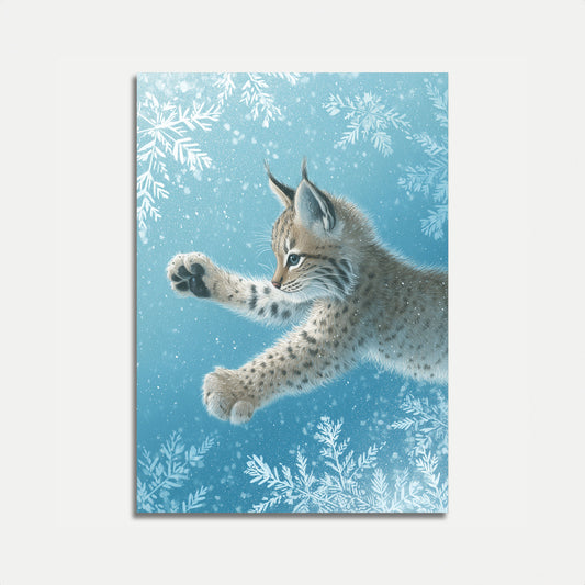 Poster del Lince che Gioca nella Neve