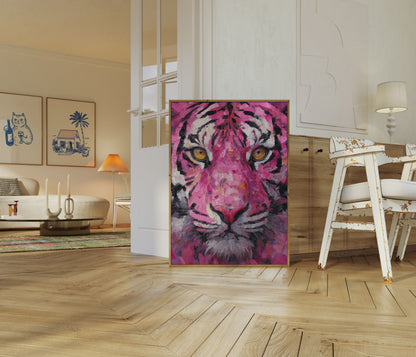 Pink Passion Tiger Art Poster
