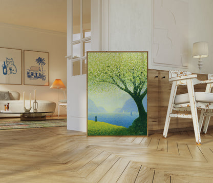 Serene Lakeside Tree Poster
