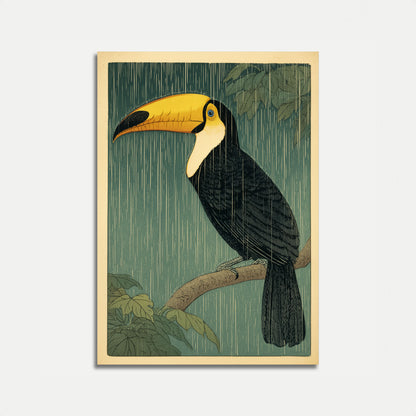 Tropisk Toucan i regnet affisch