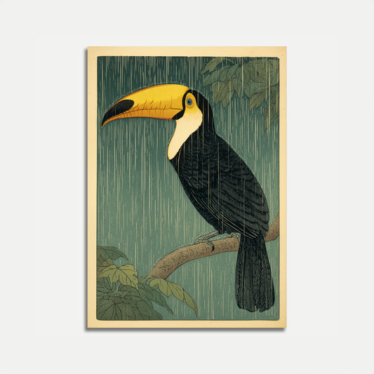 Affiche Toucan Tropical sous la Pluie