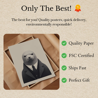 Distinguished Seal in Suit Poster