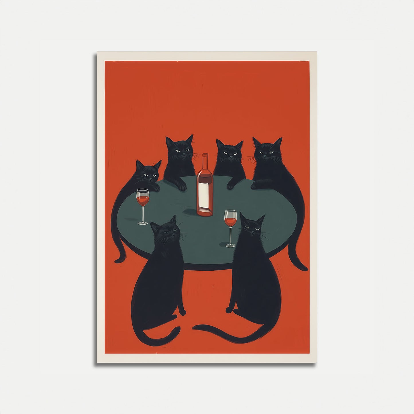Cats Wine Night Poster