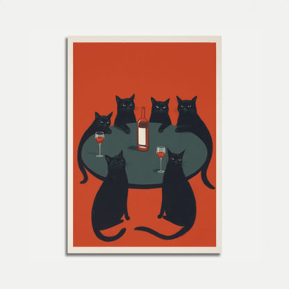 Cats Wine Night Poster