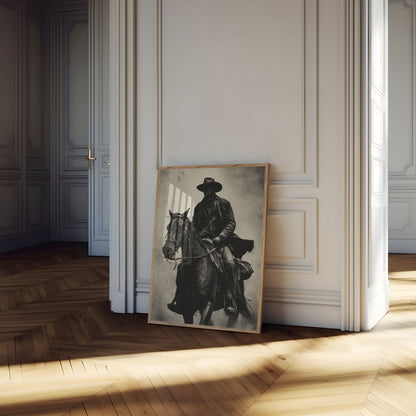 Ensam Ryttare Western Cowboy Affisch