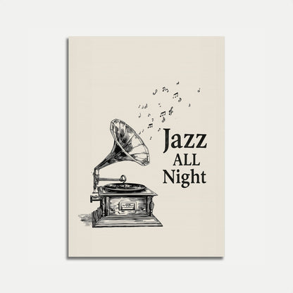 Vintage Jazz Gramophone Poster