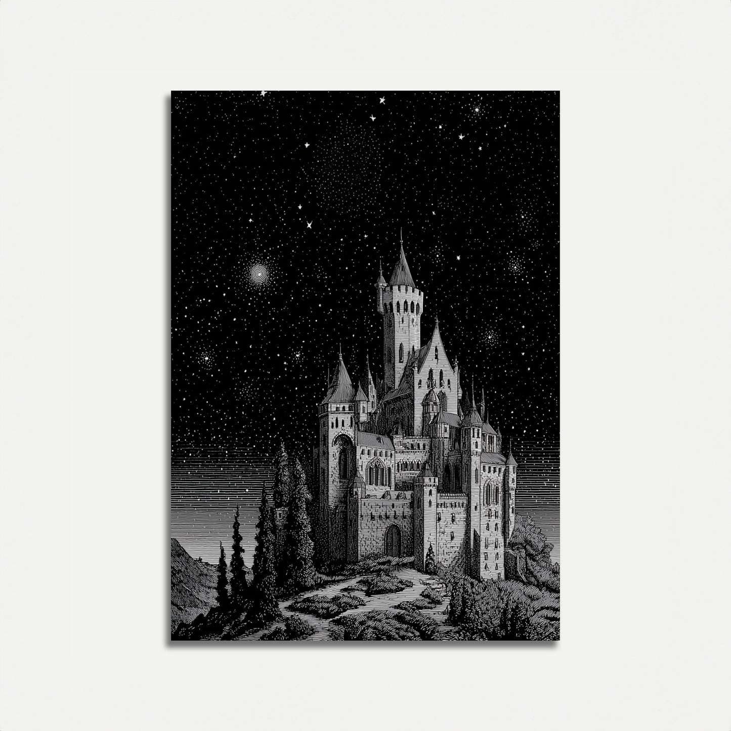 Starlit Castle Fantasy Poster