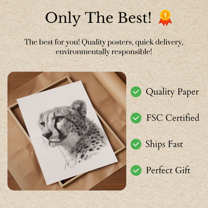 Póster de perfil de guepardo majestuoso