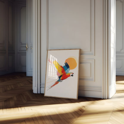 Vibrant Flying Macaw Poster