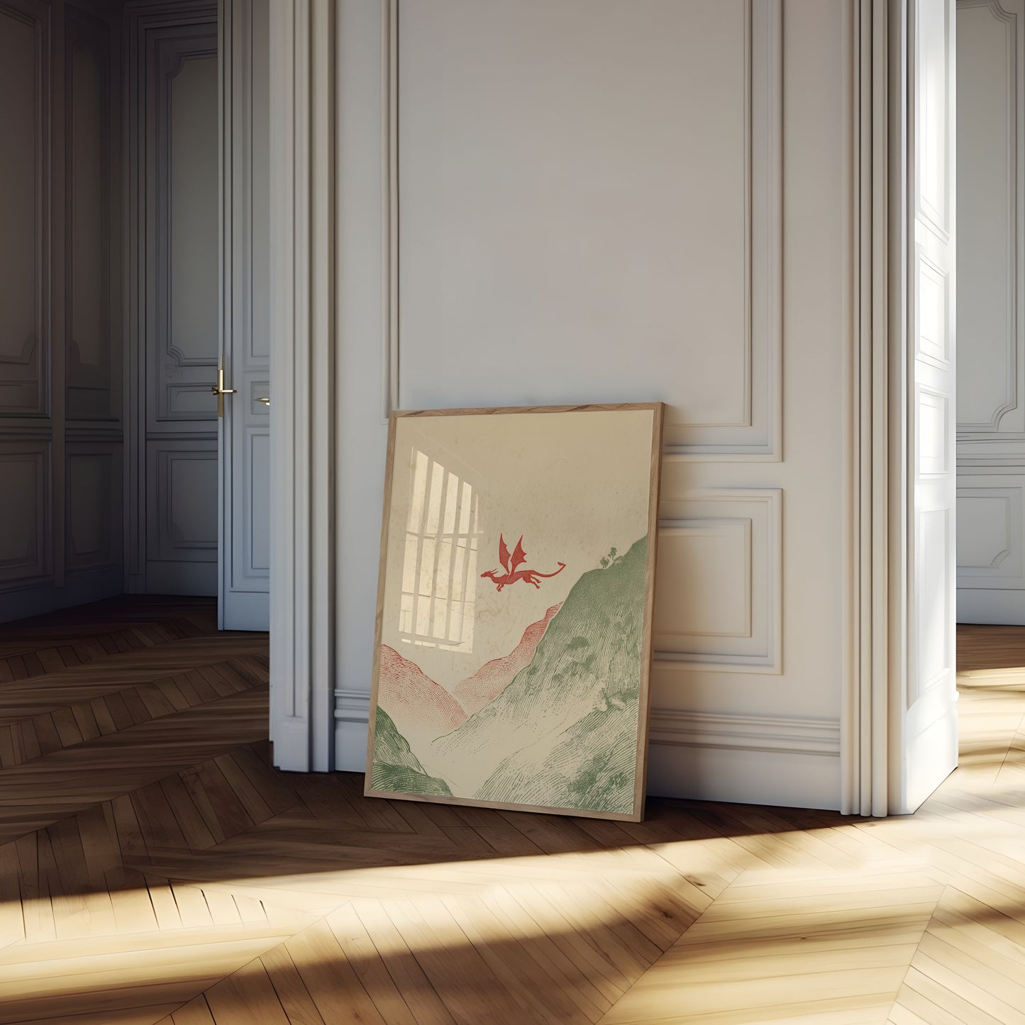 Póster de la Montaña del Dragón Escarlata