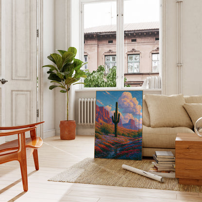 Saguaro Cactus Desert Landscape Poster