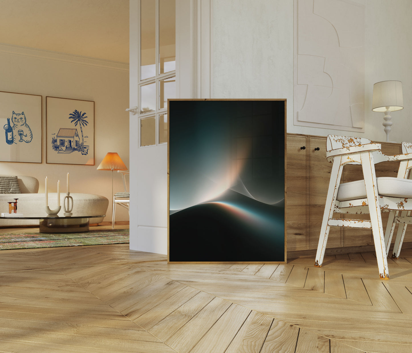 Curvas Etéreas en la Oscuridad Póster