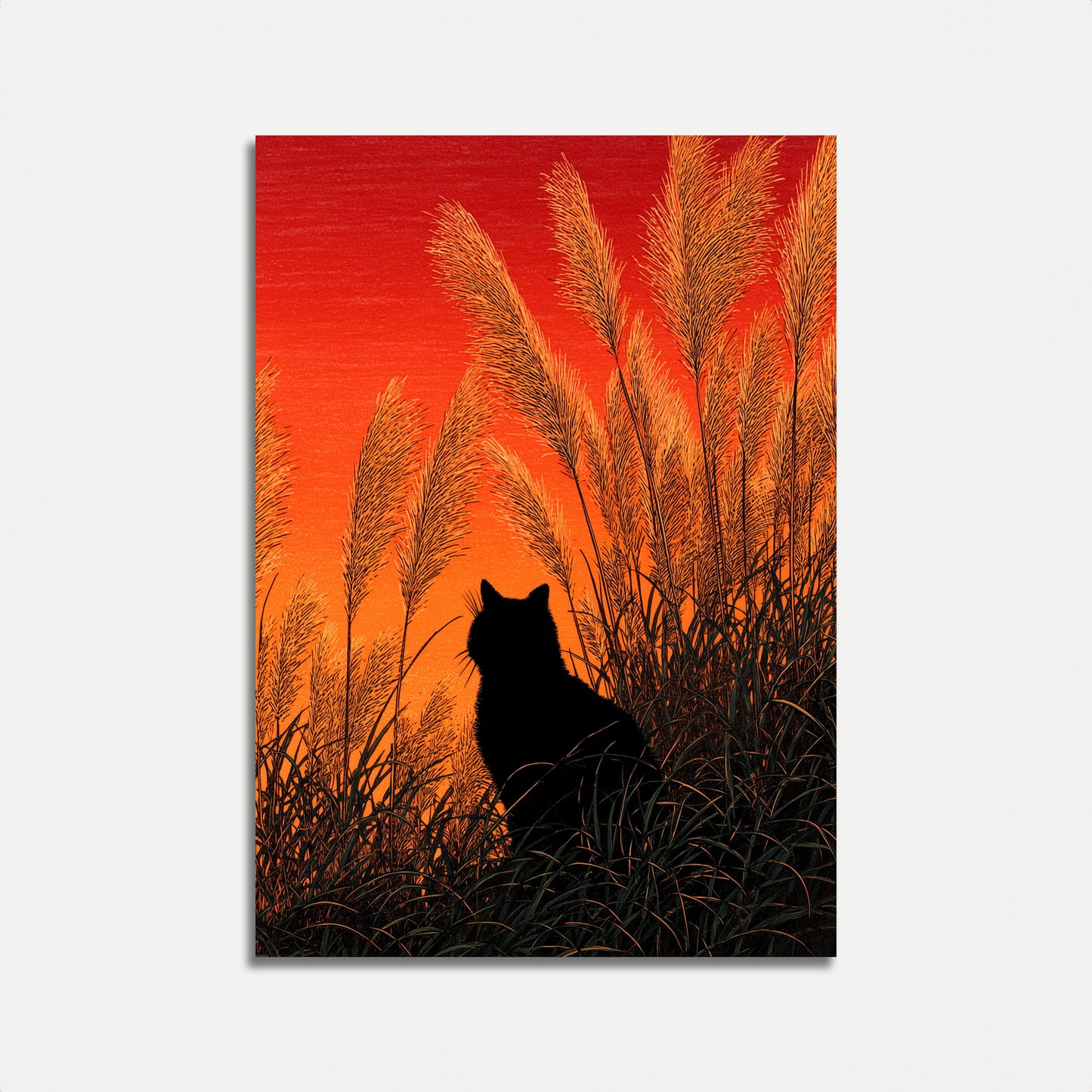 Kat i Golden Grassland Plakat