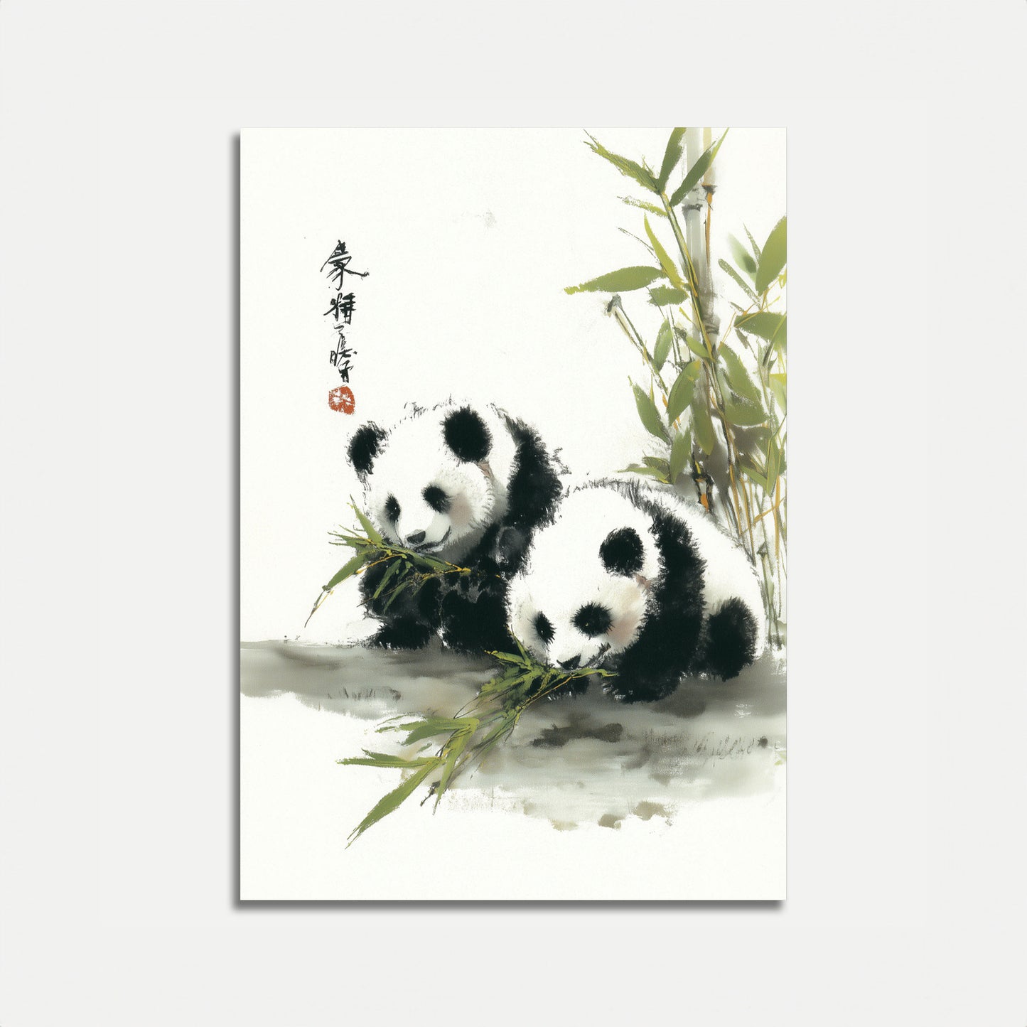 Playful Pandas Bamboo Poster