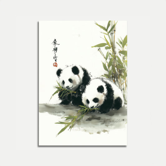 Playful Pandas Bamboo Poster